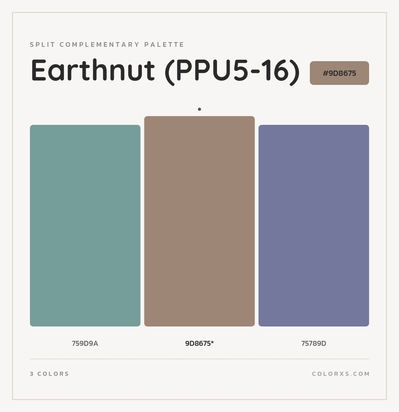 Earthnut (PPU5-16) - Split-Complementary Color Palette