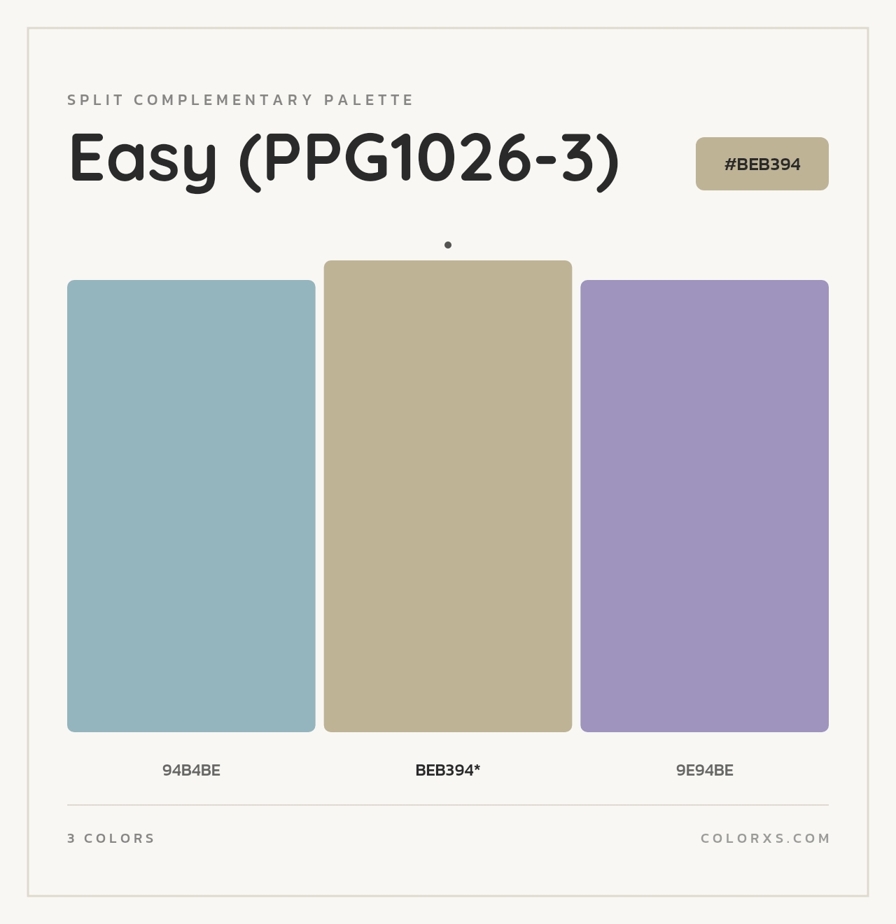 Easy (PPG1026-3) - Split-Complementary Color Palette
