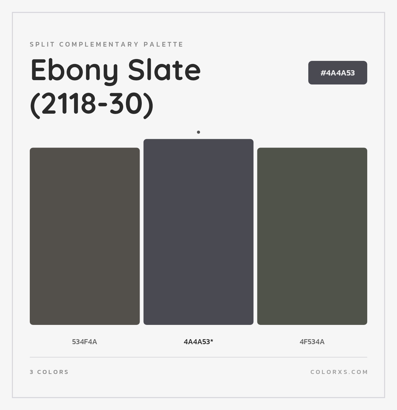 Ebony Slate (2118-30) - Split-Complementary Color Palette