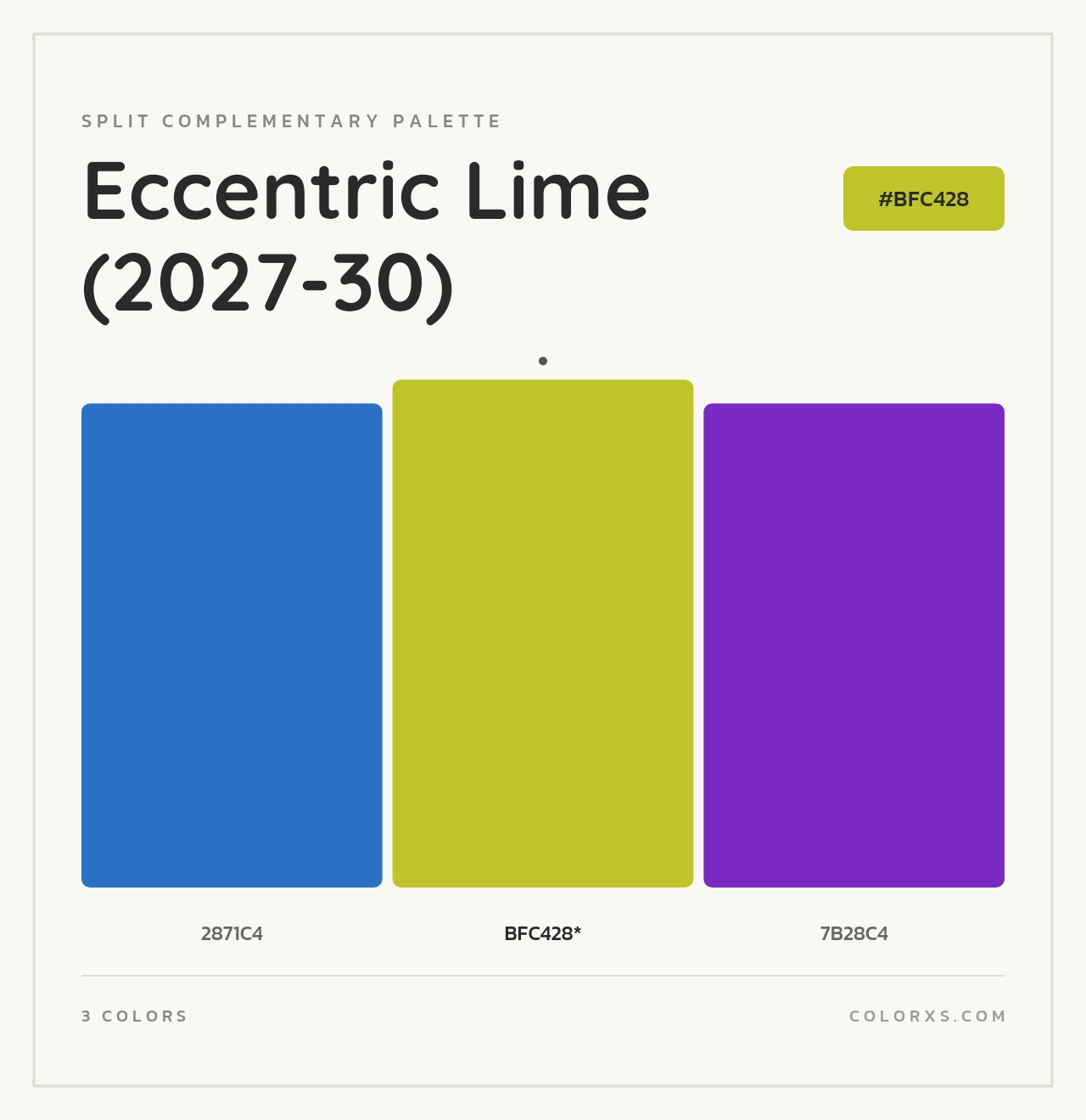 Eccentric Lime (2027-30) - Split-Complementary Color Palette