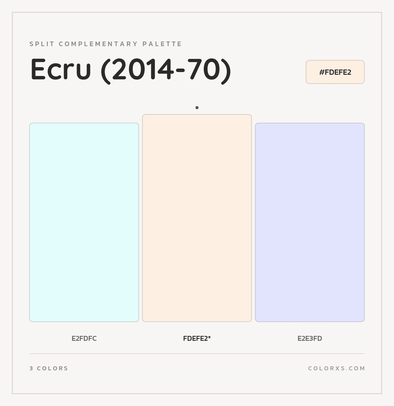 Ecru (2014-70) - Split-Complementary Color Palette