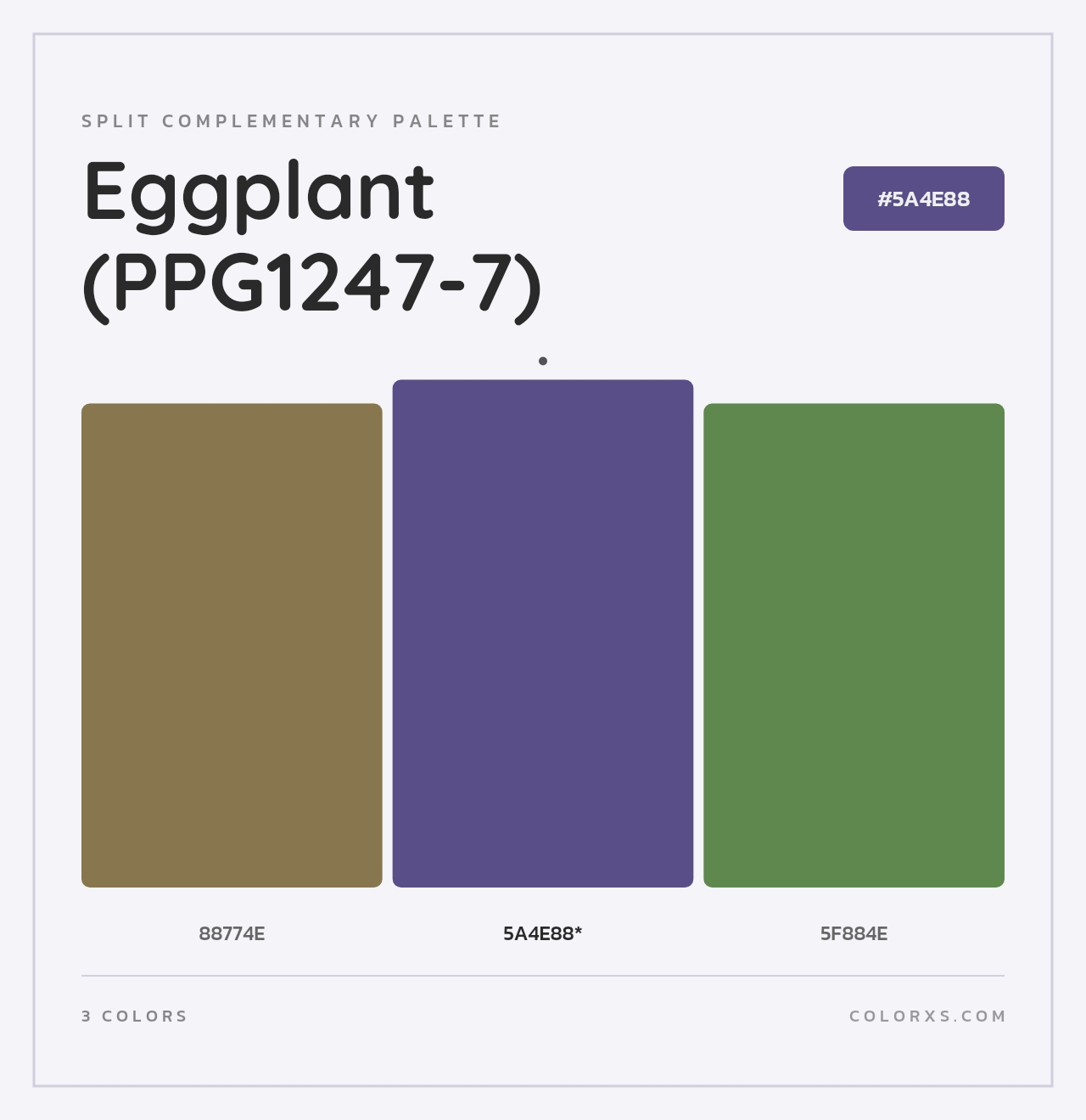 Eggplant (PPG1247-7) - Split-Complementary Color Palette