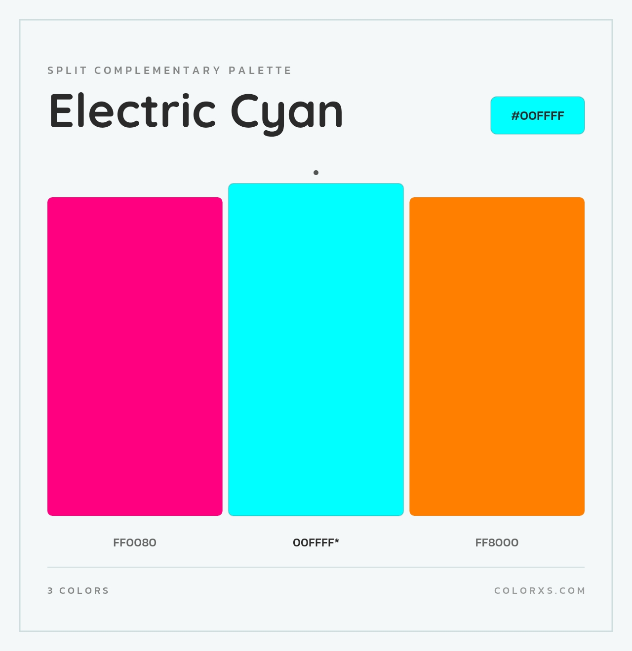 Electric Cyan - Split-Complementary Color Palette