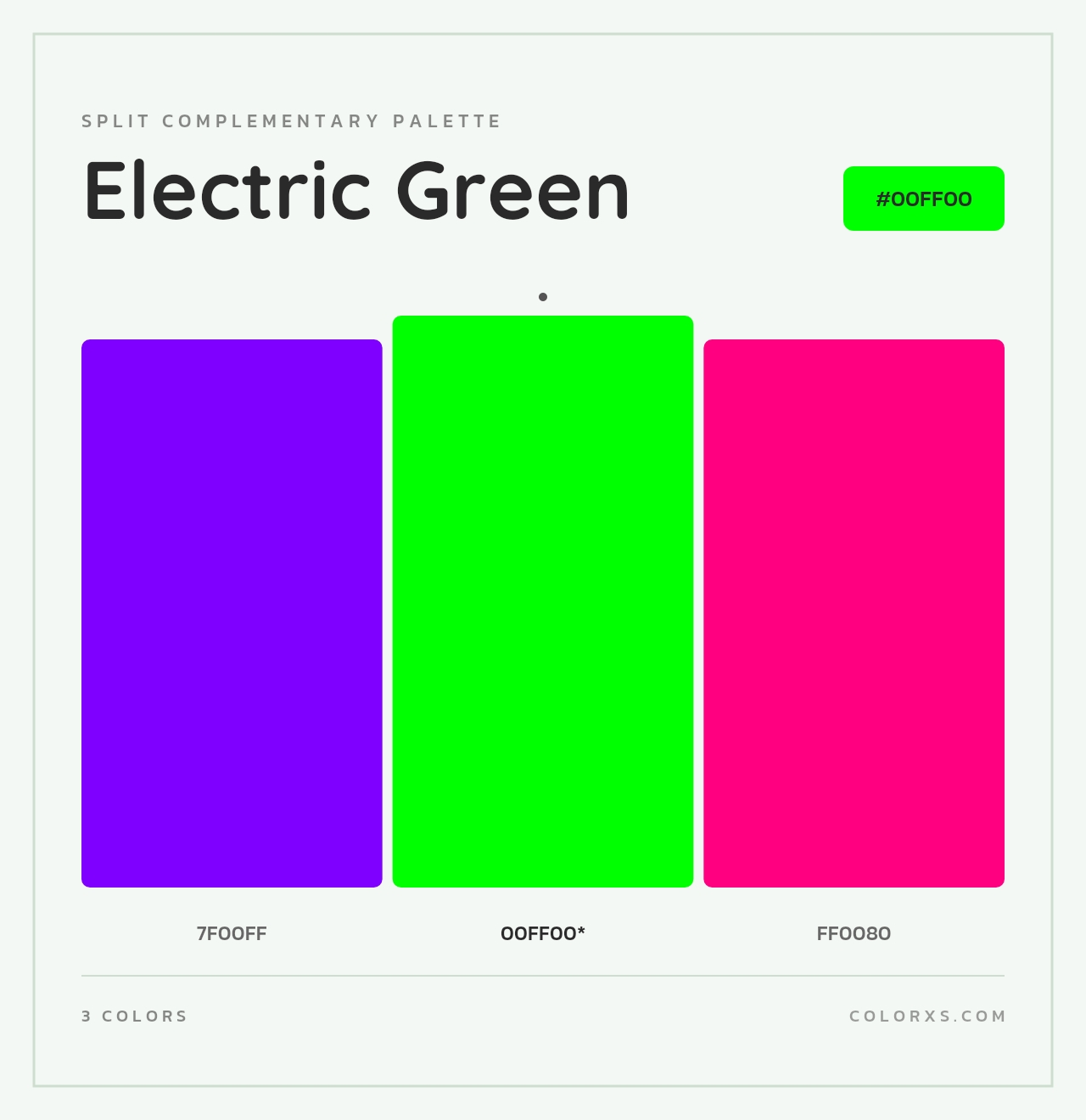 Electric Green - Split-Complementary Color Palette