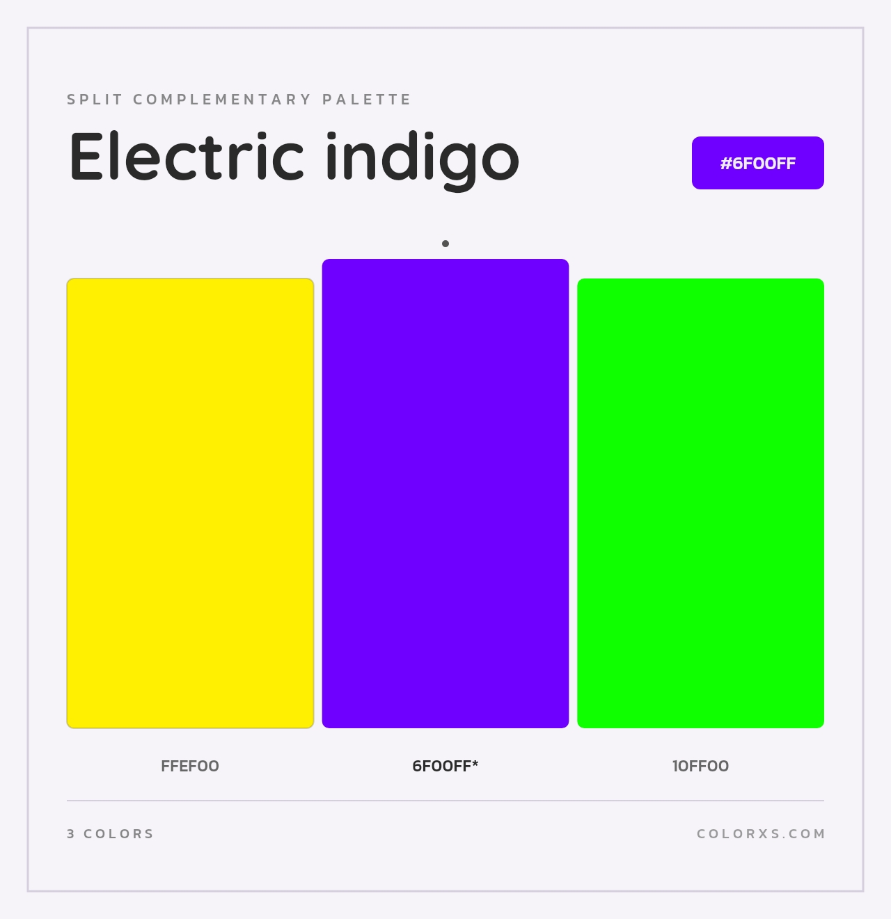 Electric indigo - Split-Complementary Color Palette