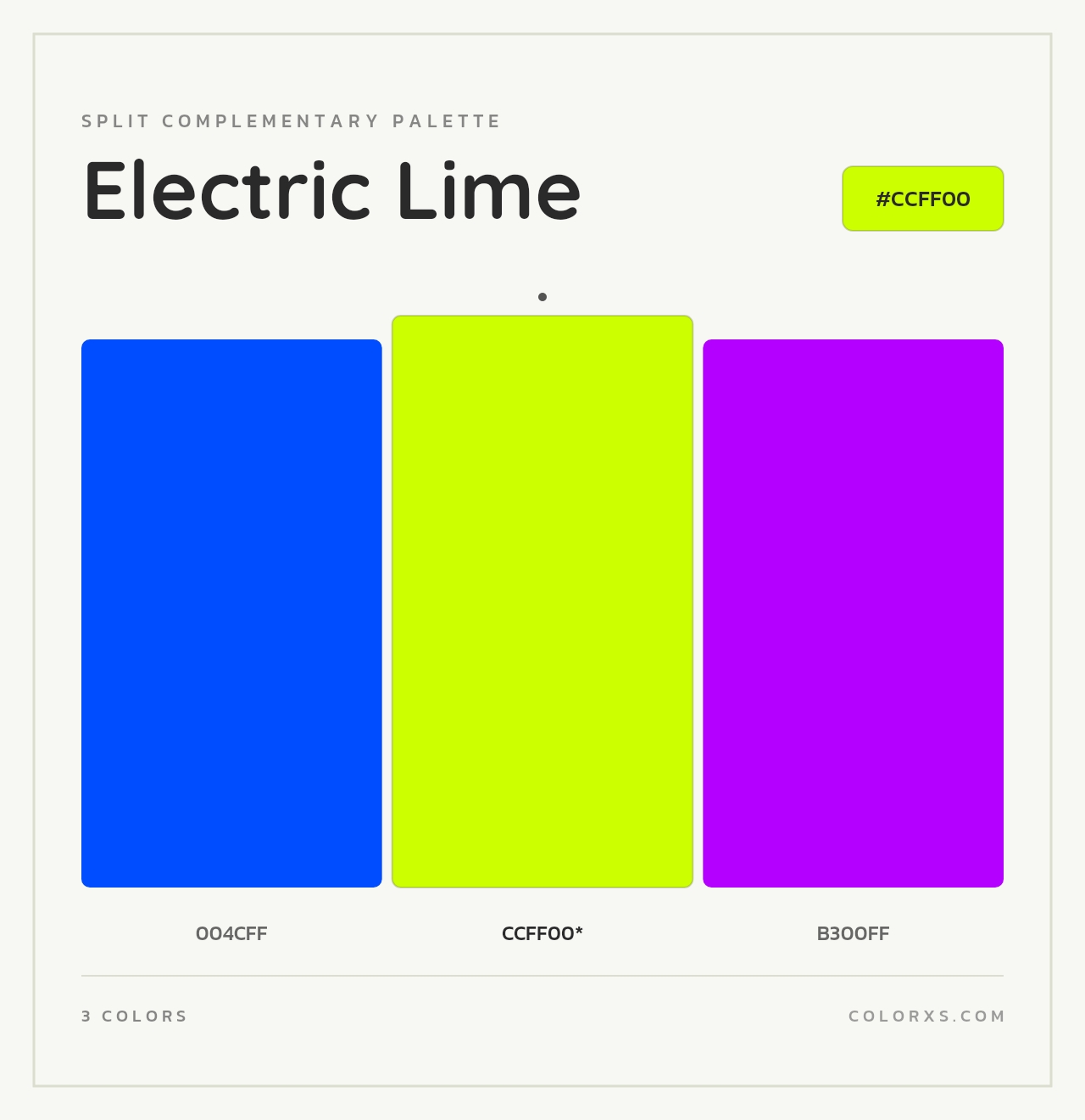 Electric Lime - Split-Complementary Color Palette