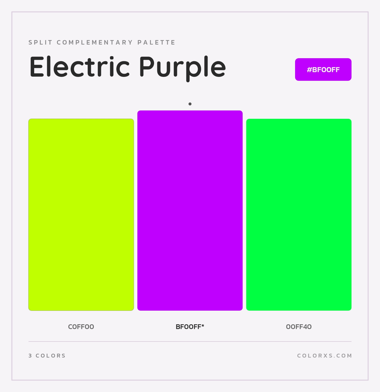 Electric Purple - Split-Complementary Color Palette
