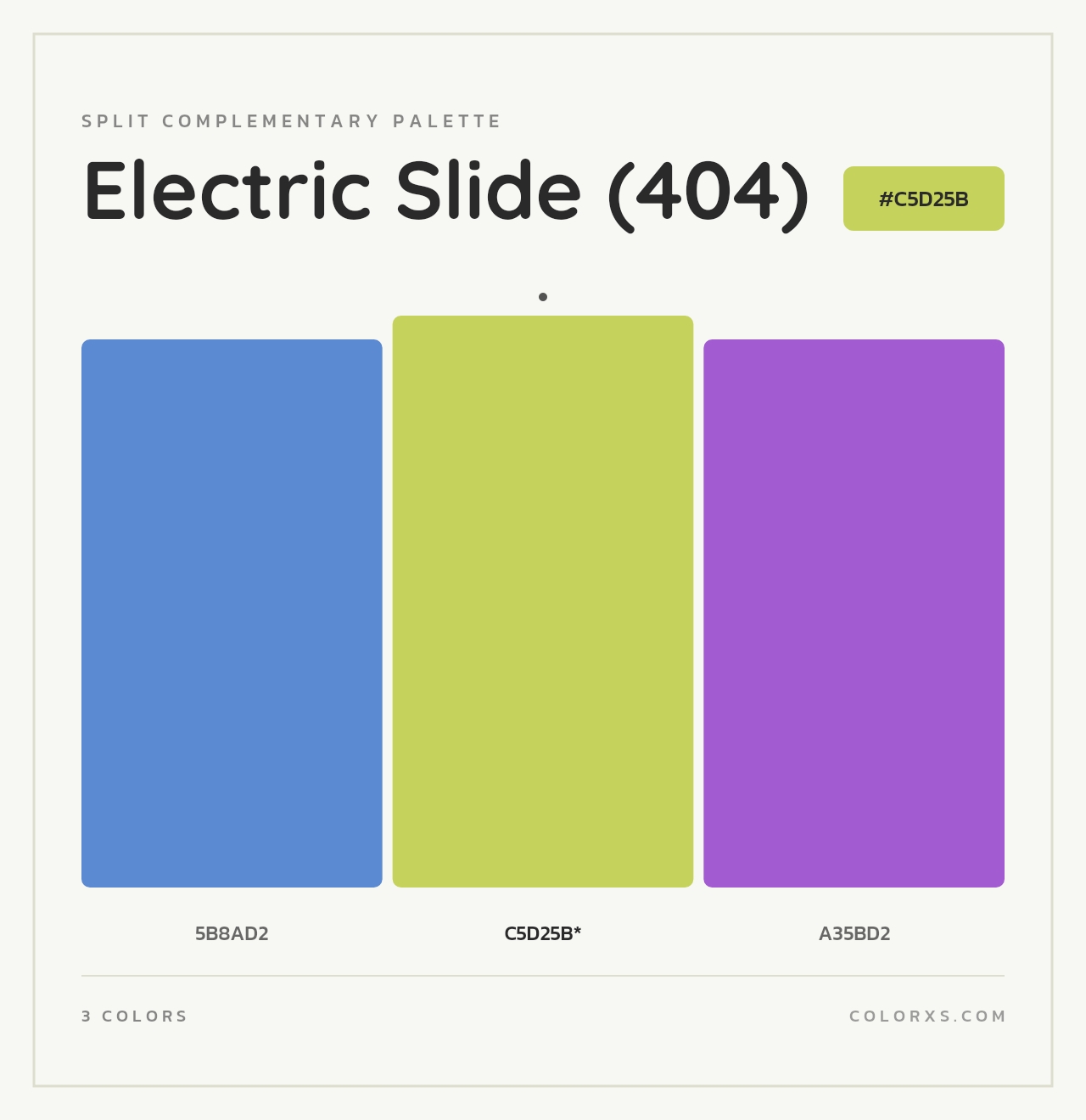 Electric Slide (404) - Split-Complementary Color Palette
