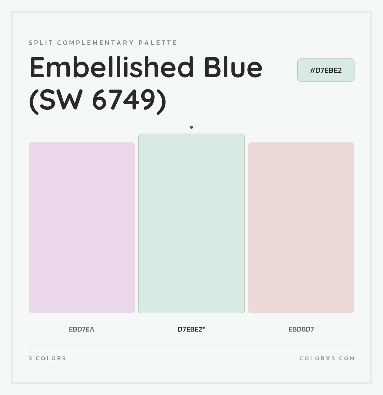 Embellished Blue (SW 6749) - Split-Complementary Color Palette