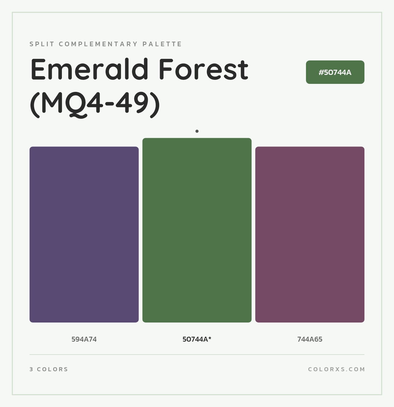 Emerald Forest (MQ4-49) - Split-Complementary Color Palette