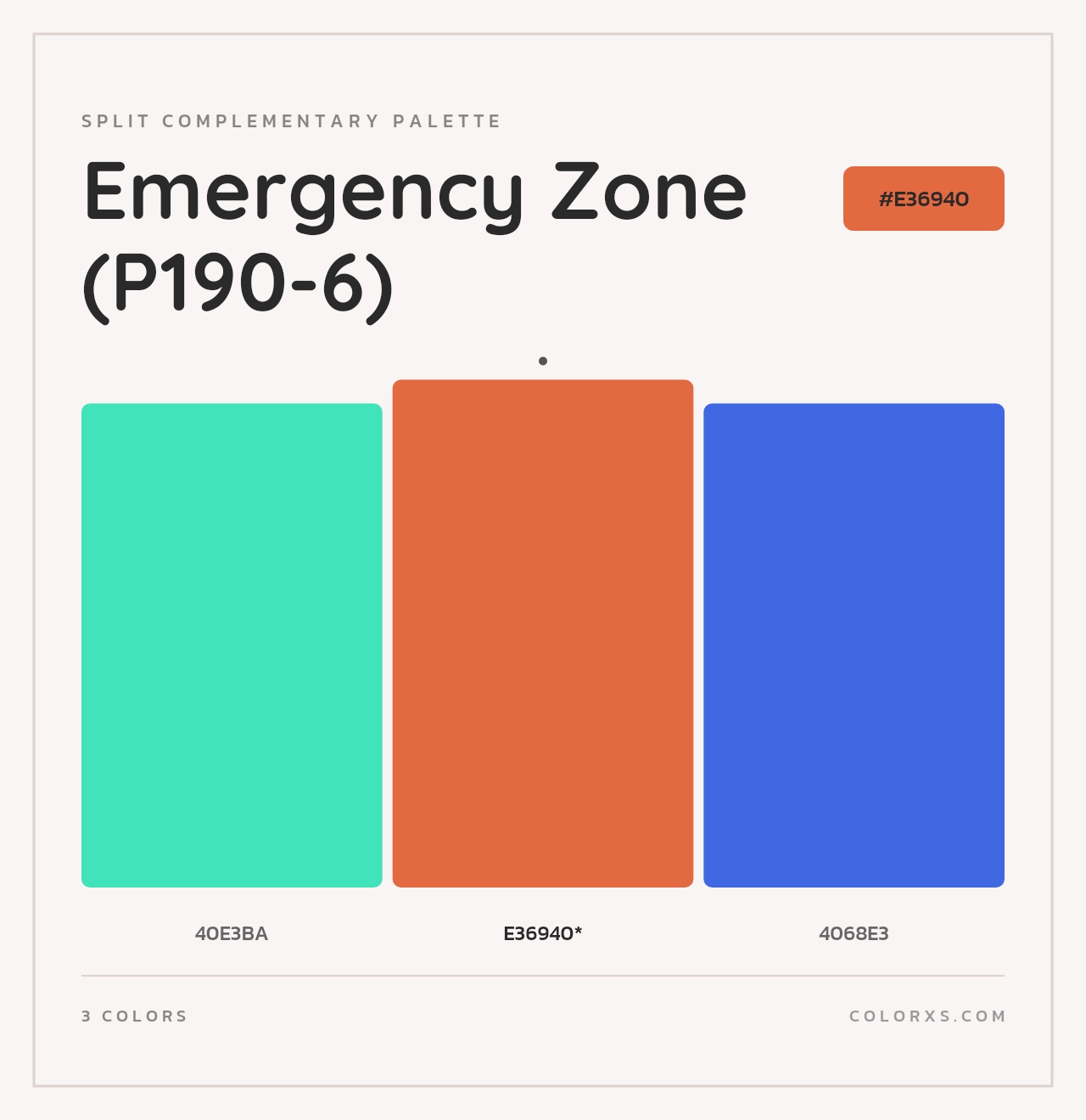 Emergency Zone (P190-6) - Split-Complementary Color Palette