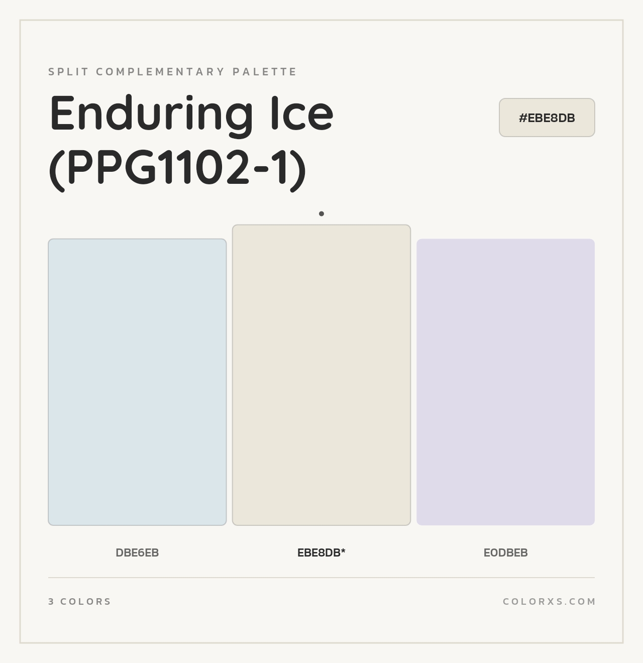 Enduring Ice (PPG1102-1) - Split-Complementary Color Palette