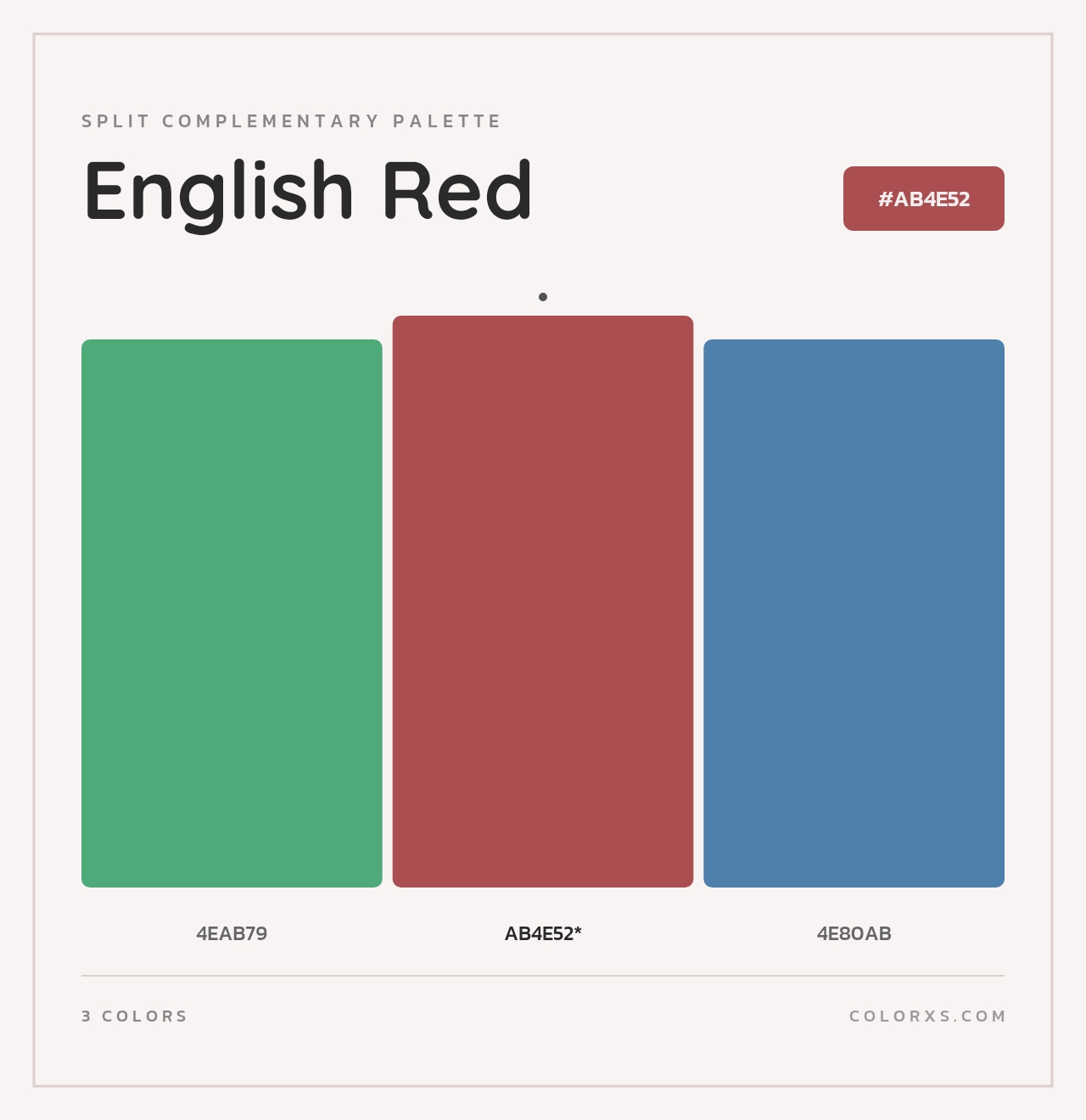 English Red - Split-Complementary Color Palette
