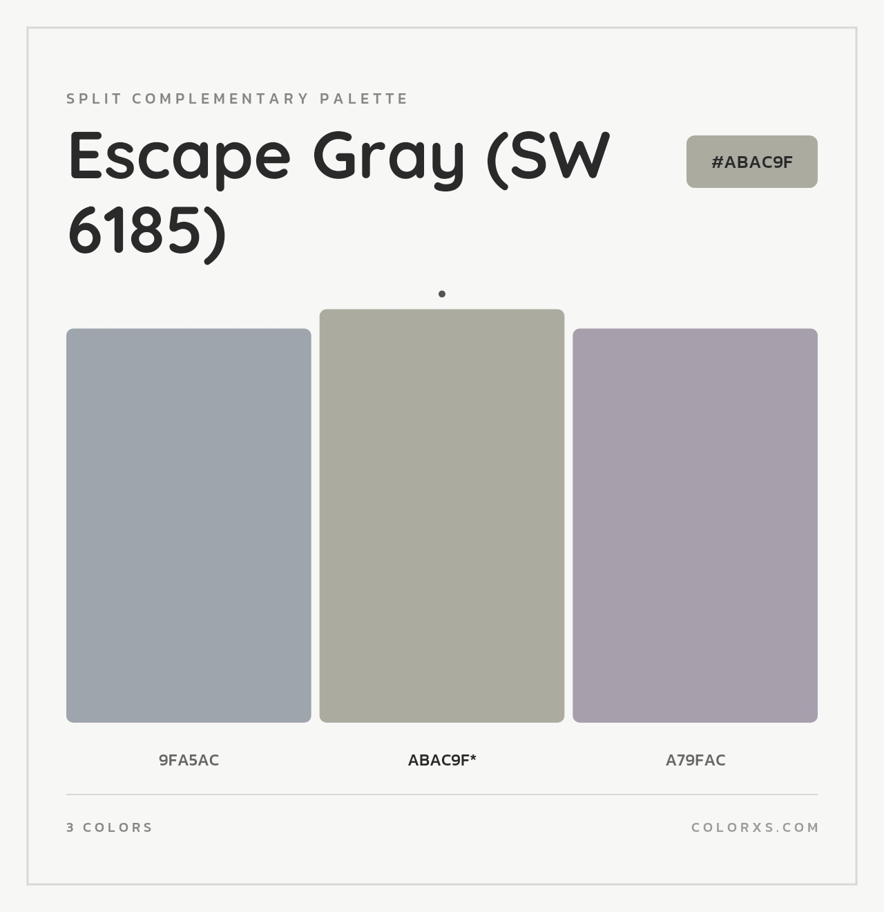 Escape Gray (SW 6185) - Split-Complementary Color Palette