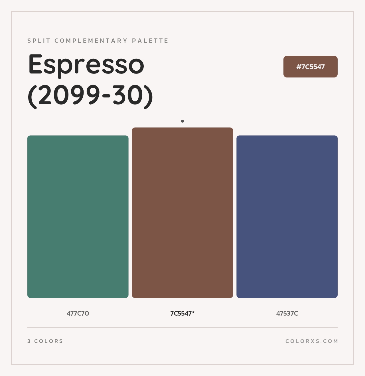 Espresso (2099-30) - Split-Complementary Color Palette