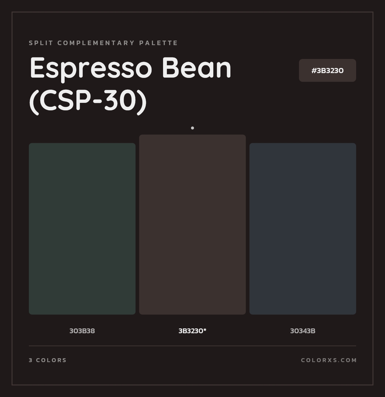 Espresso Bean (CSP-30) - Split-Complementary Color Palette