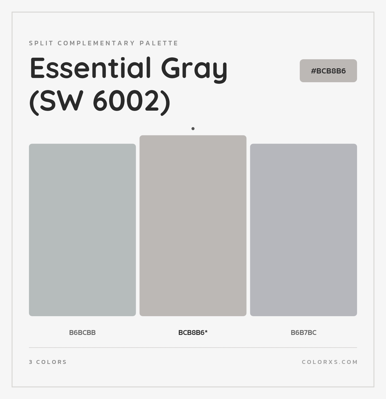 Essential Gray (SW 6002) - Split-Complementary Color Palette
