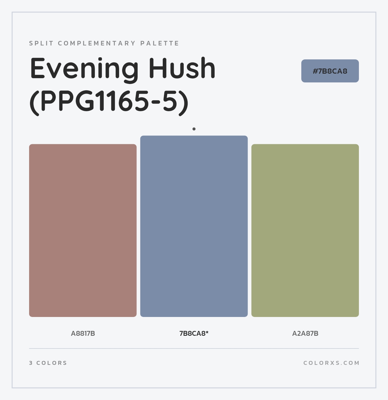 Evening Hush (PPG1165-5) - Split-Complementary Color Palette