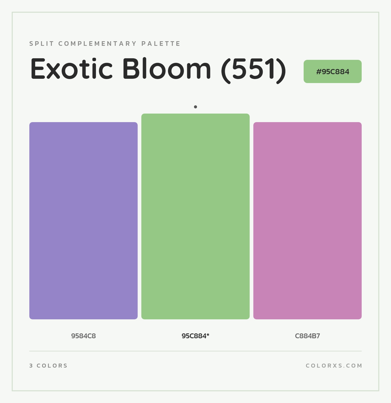 Exotic Bloom (551) - Split-Complementary Color Palette