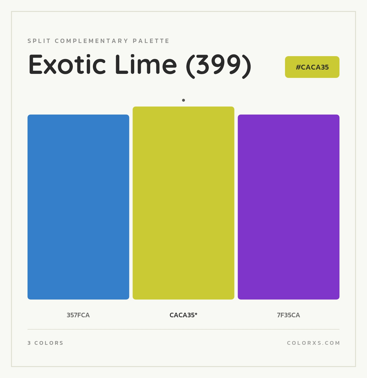 Exotic Lime (399) - Split-Complementary Color Palette