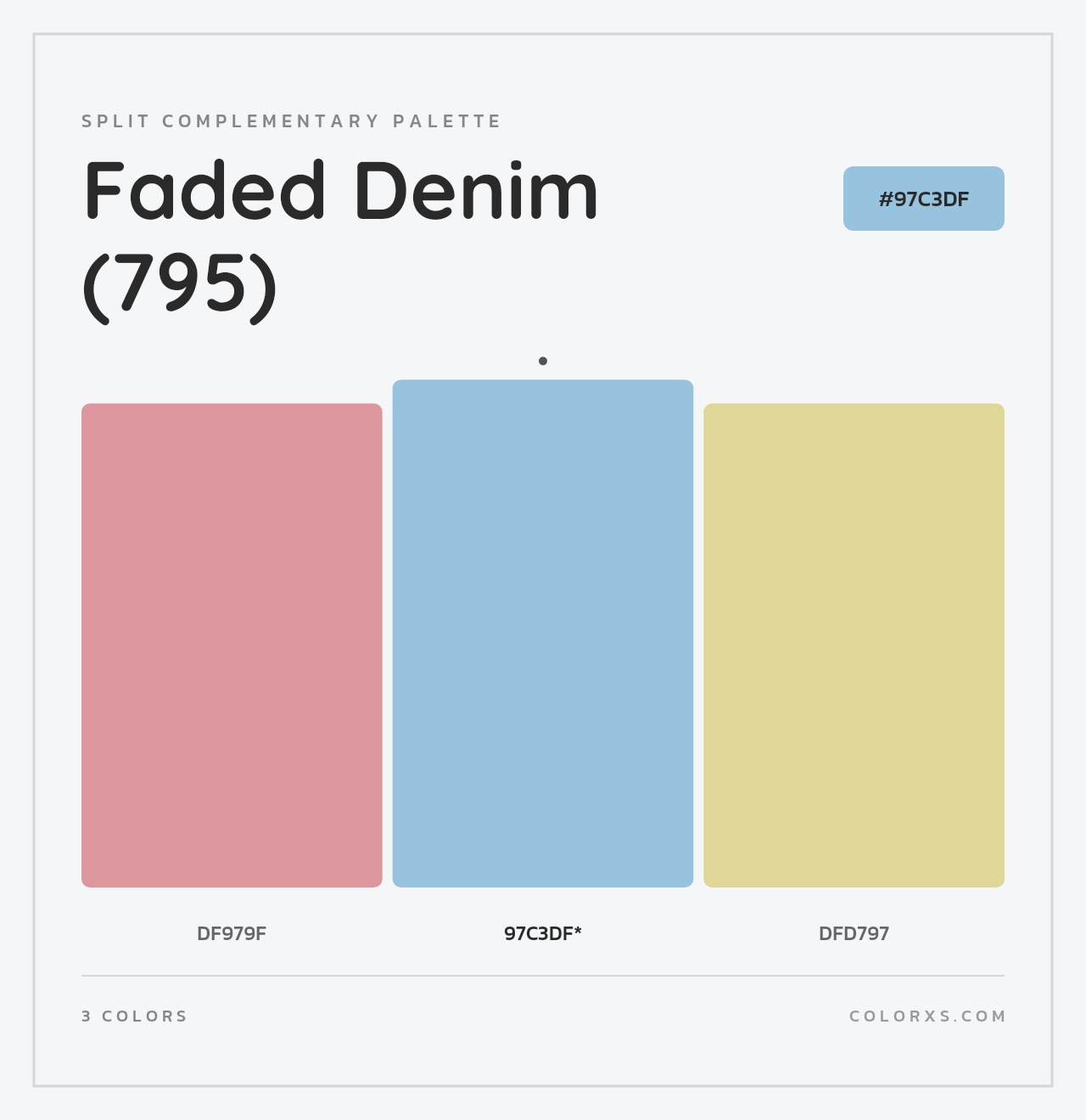 Faded Denim (795) - Split-Complementary Color Palette