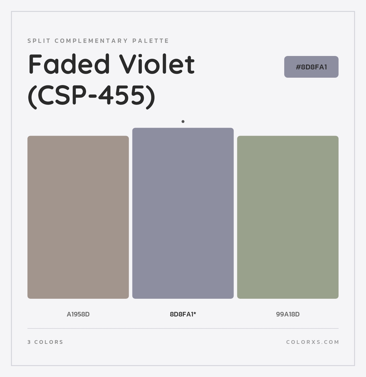 Faded Violet (CSP-455) - Split-Complementary Color Palette