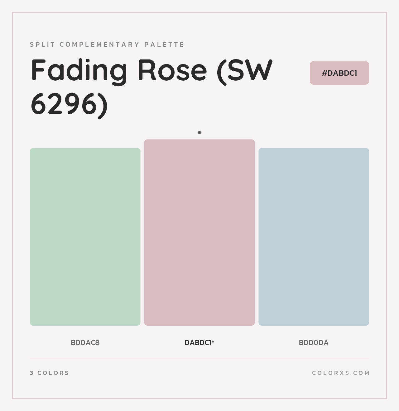 Fading Rose (SW 6296) - Split-Complementary Color Palette
