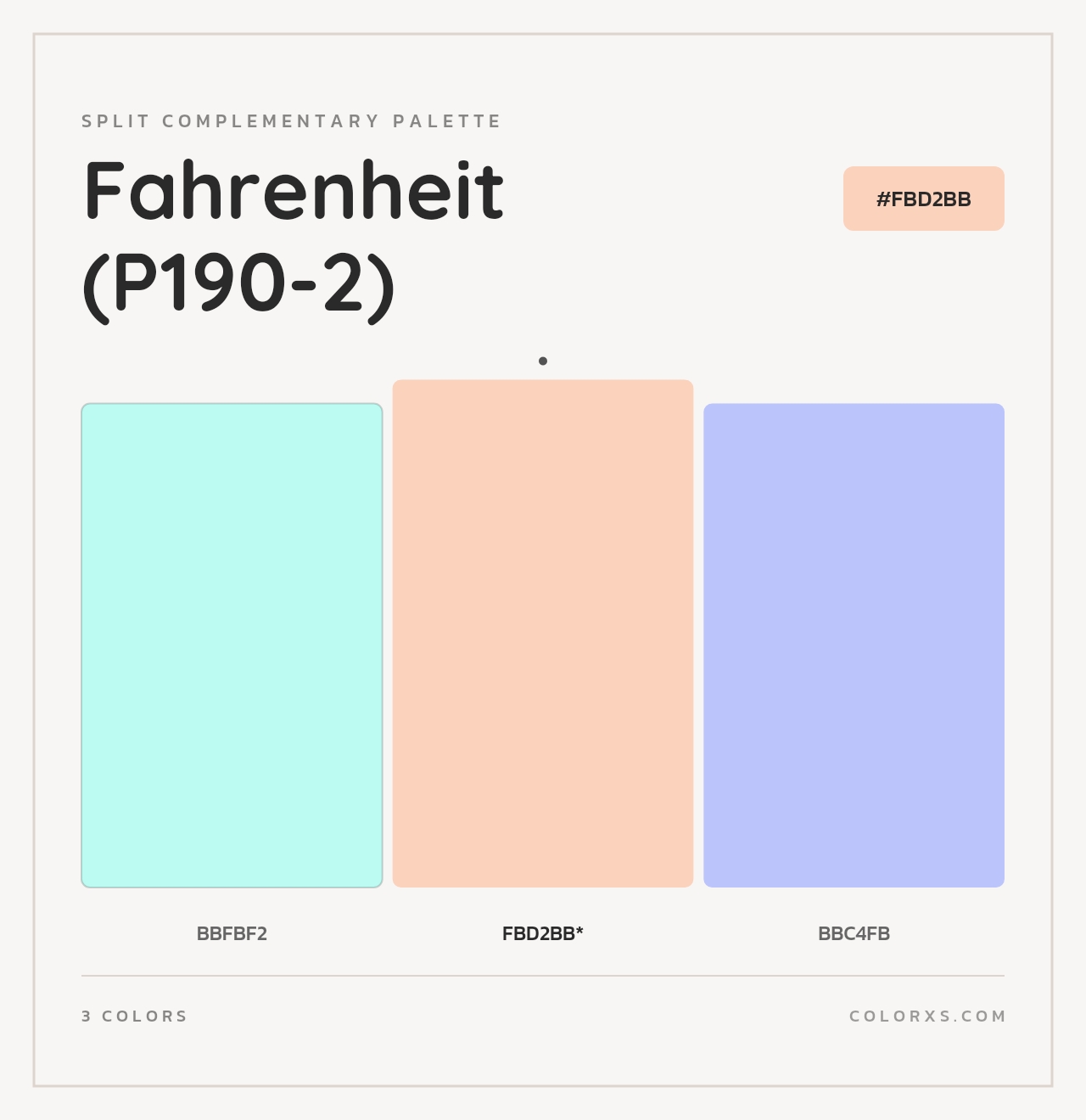 Fahrenheit (P190-2) - Split-Complementary Color Palette