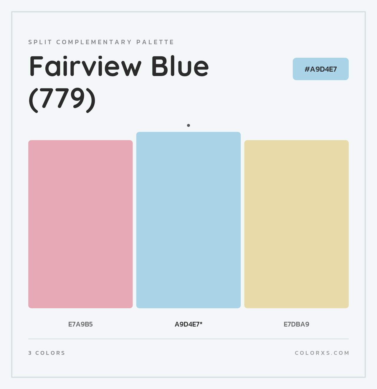 Fairview Blue (779) - Split-Complementary Color Palette
