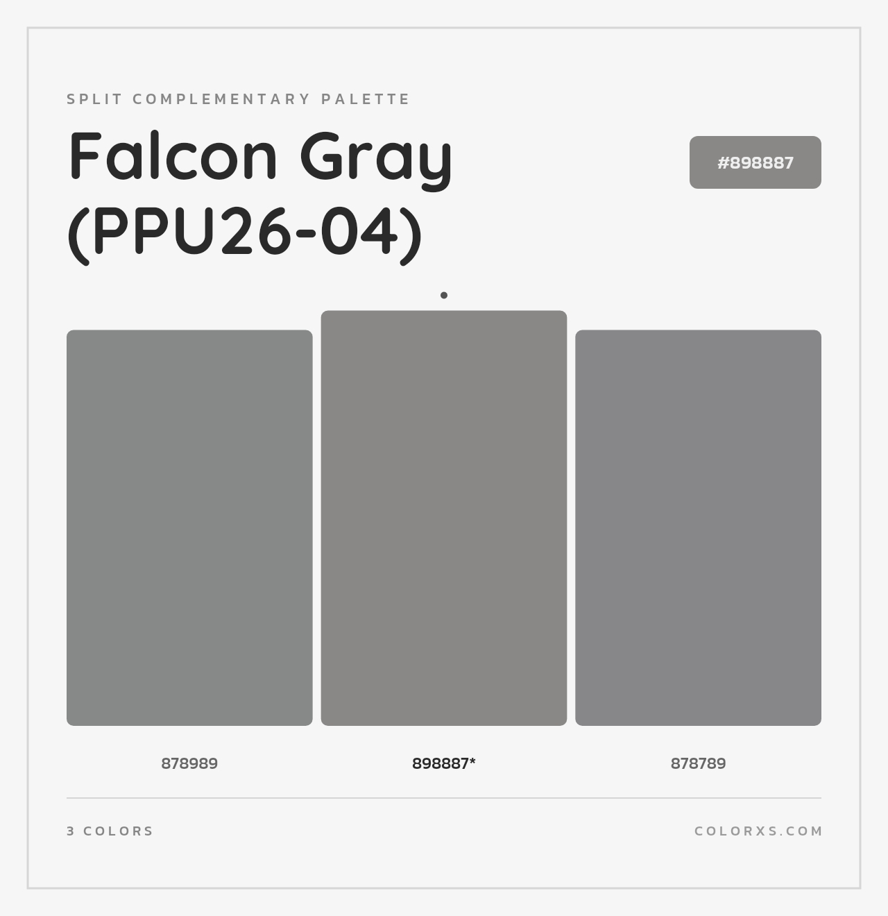 Falcon Gray (PPU26-04) - Split-Complementary Color Palette