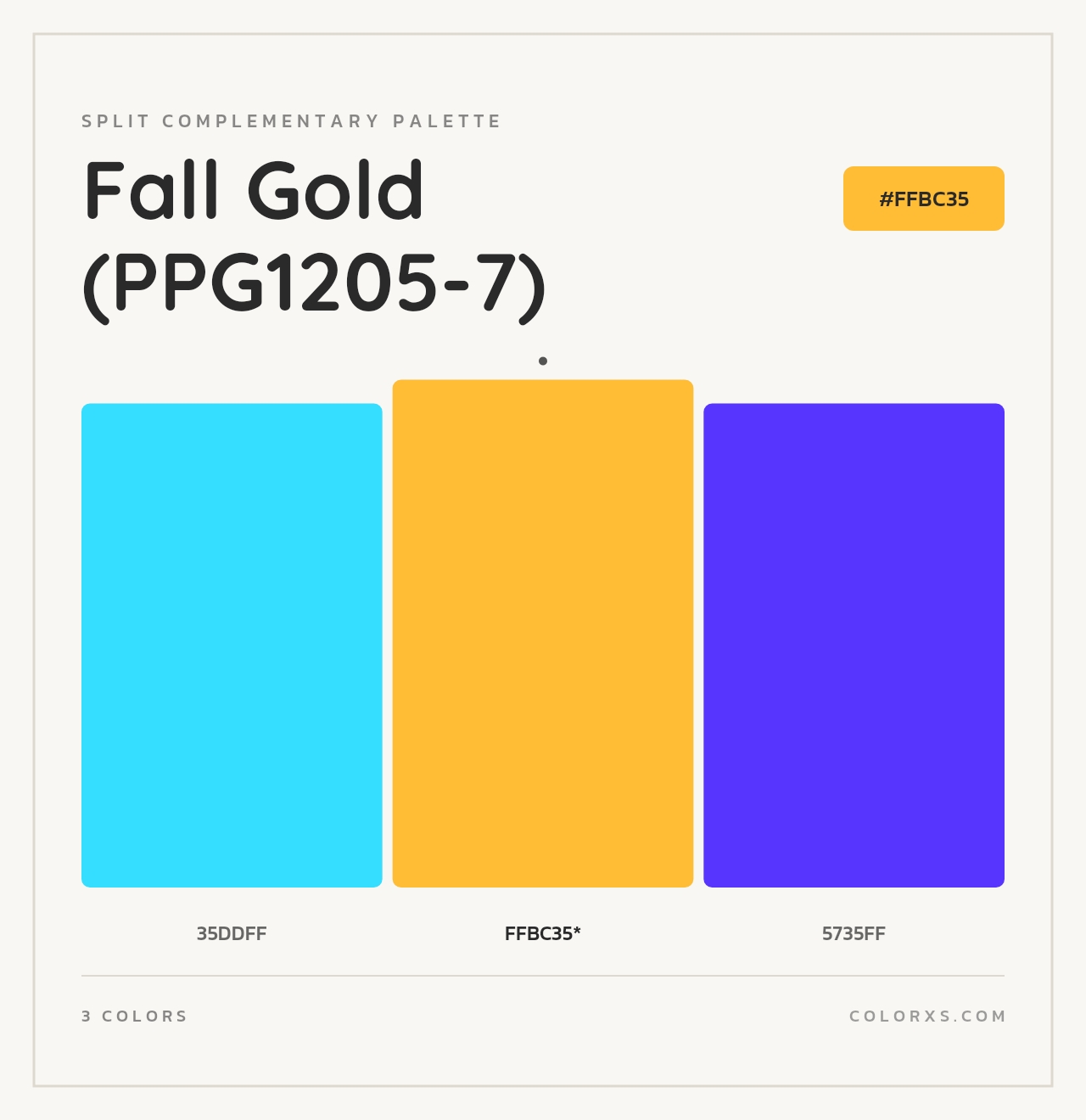 Fall Gold (PPG1205-7) - Split-Complementary Color Palette