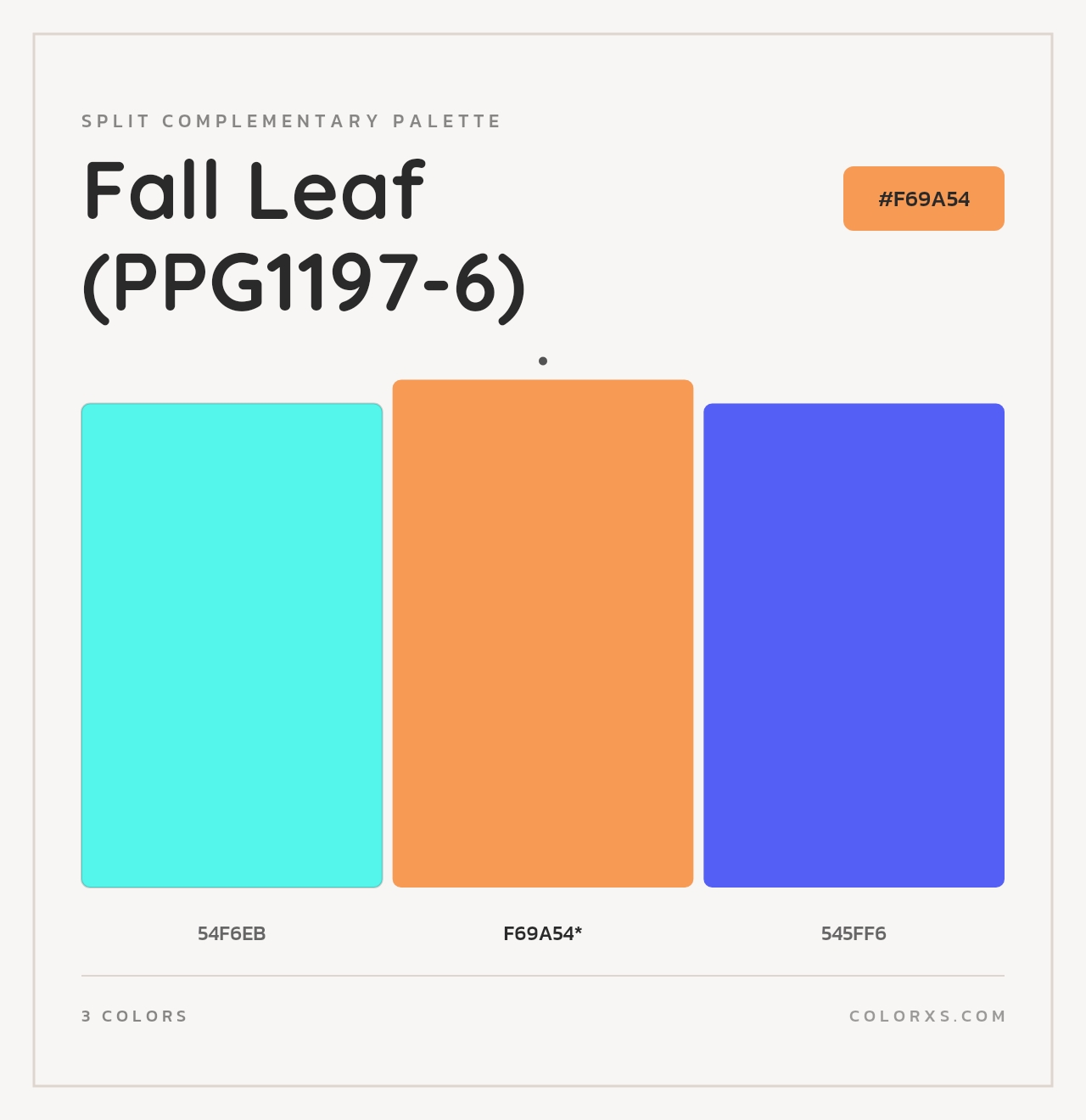 Fall Leaf (PPG1197-6) - Split-Complementary Color Palette