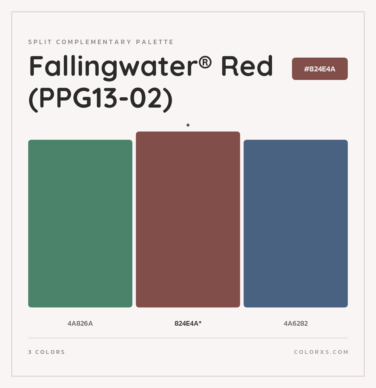 Fallingwater® Red (PPG13-02) - Split-Complementary Color Palette