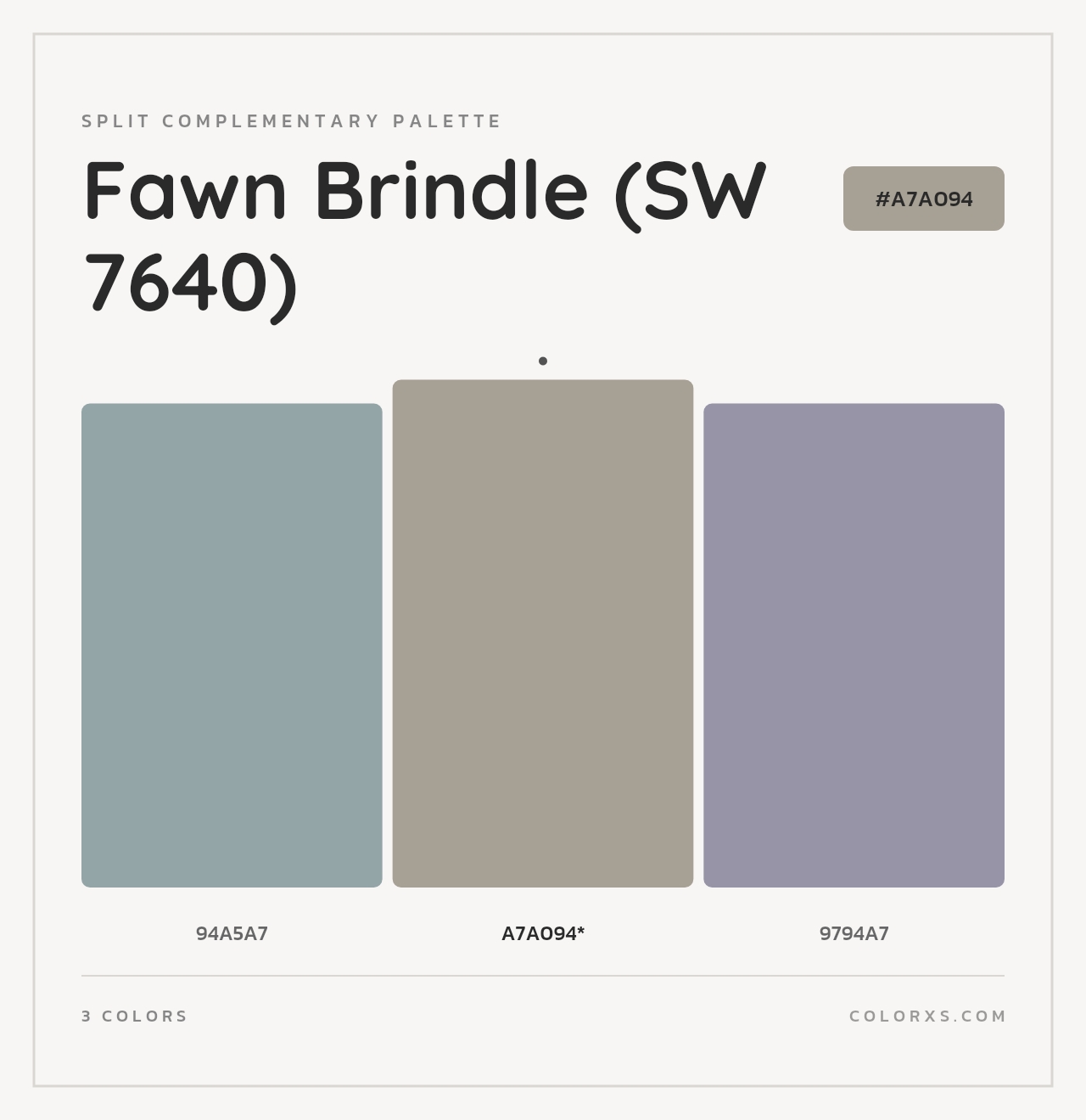 Fawn Brindle (SW 7640) - Split-Complementary Color Palette
