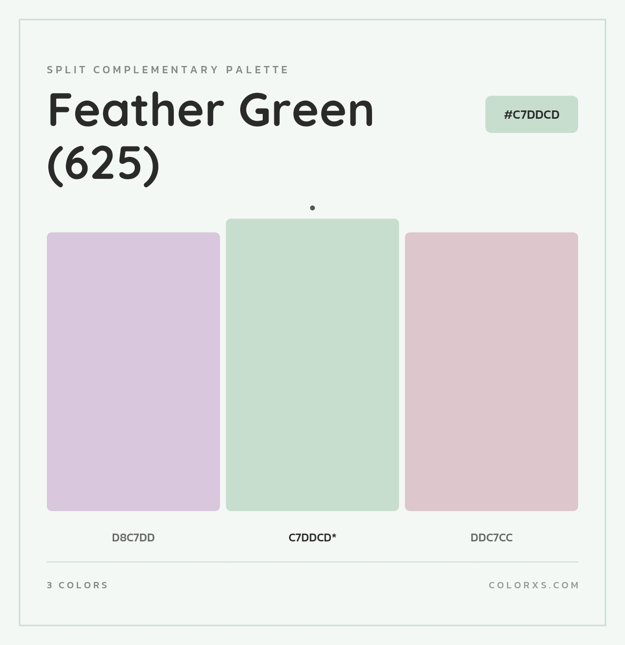 Feather Green (625) - Split-Complementary Color Palette