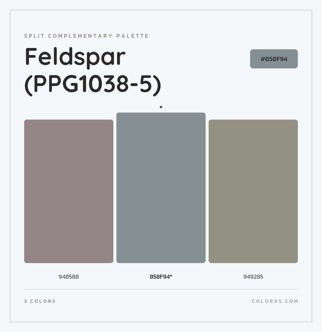 Feldspar (PPG1038-5) - Split-Complementary Color Palette