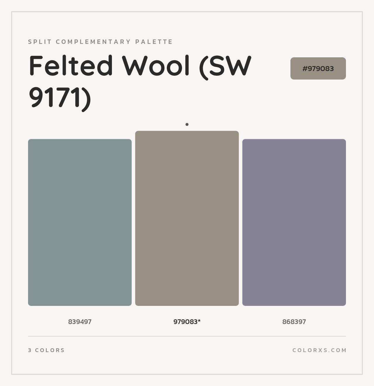 Felted Wool (SW 9171) - Split-Complementary Color Palette