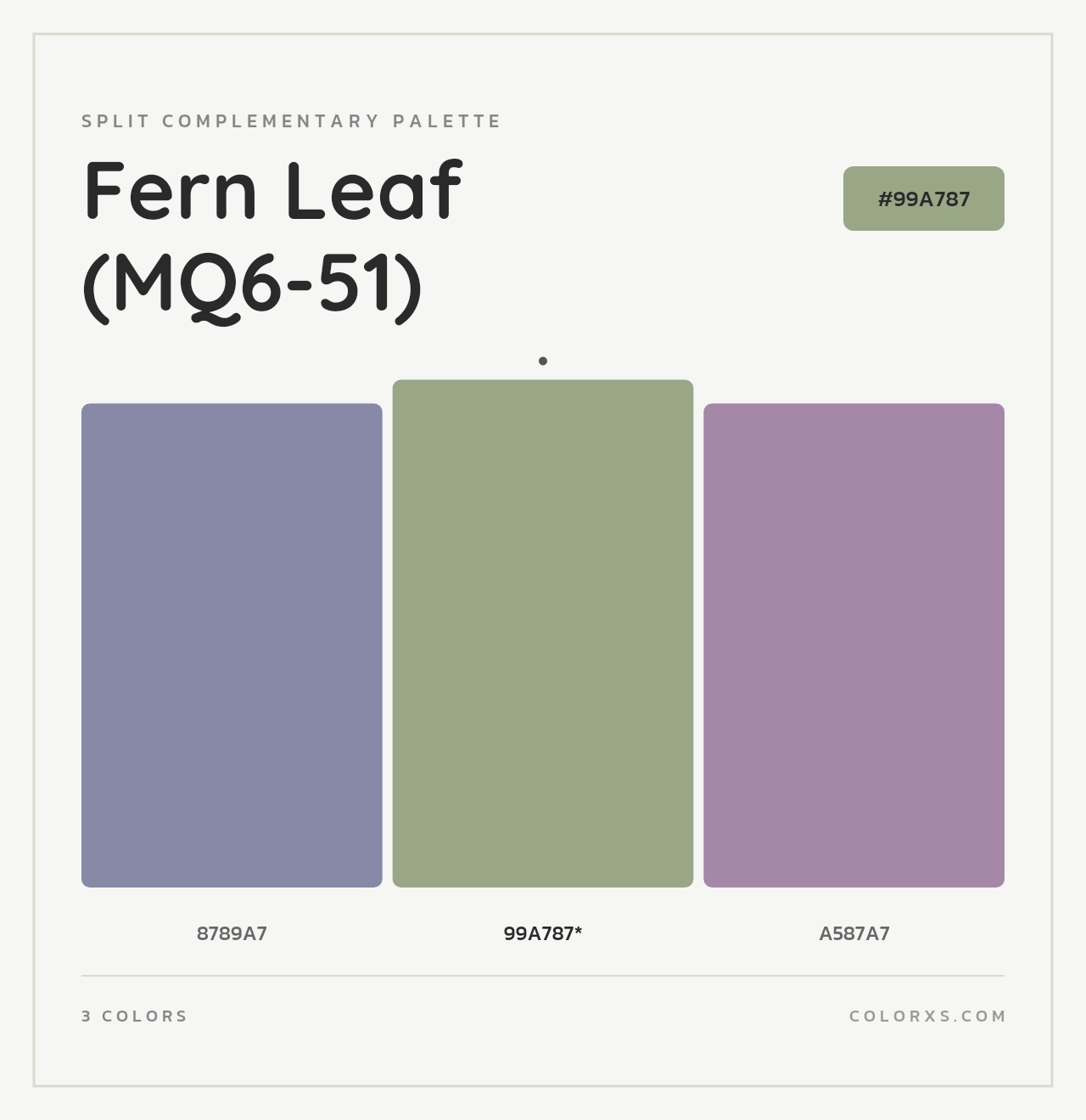 Fern Leaf (MQ6-51) - Split-Complementary Color Palette