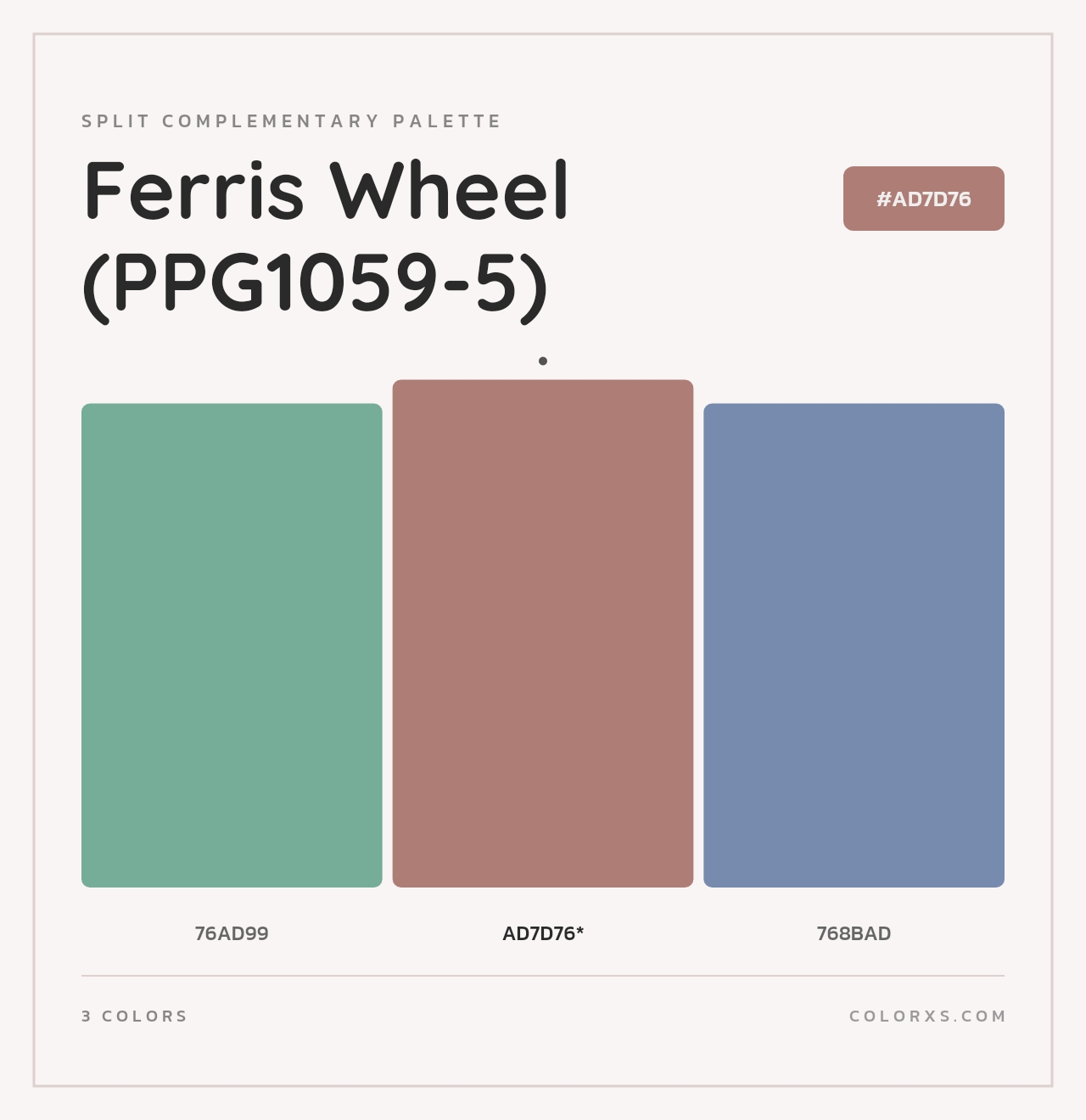 Ferris Wheel (PPG1059-5) - Split-Complementary Color Palette