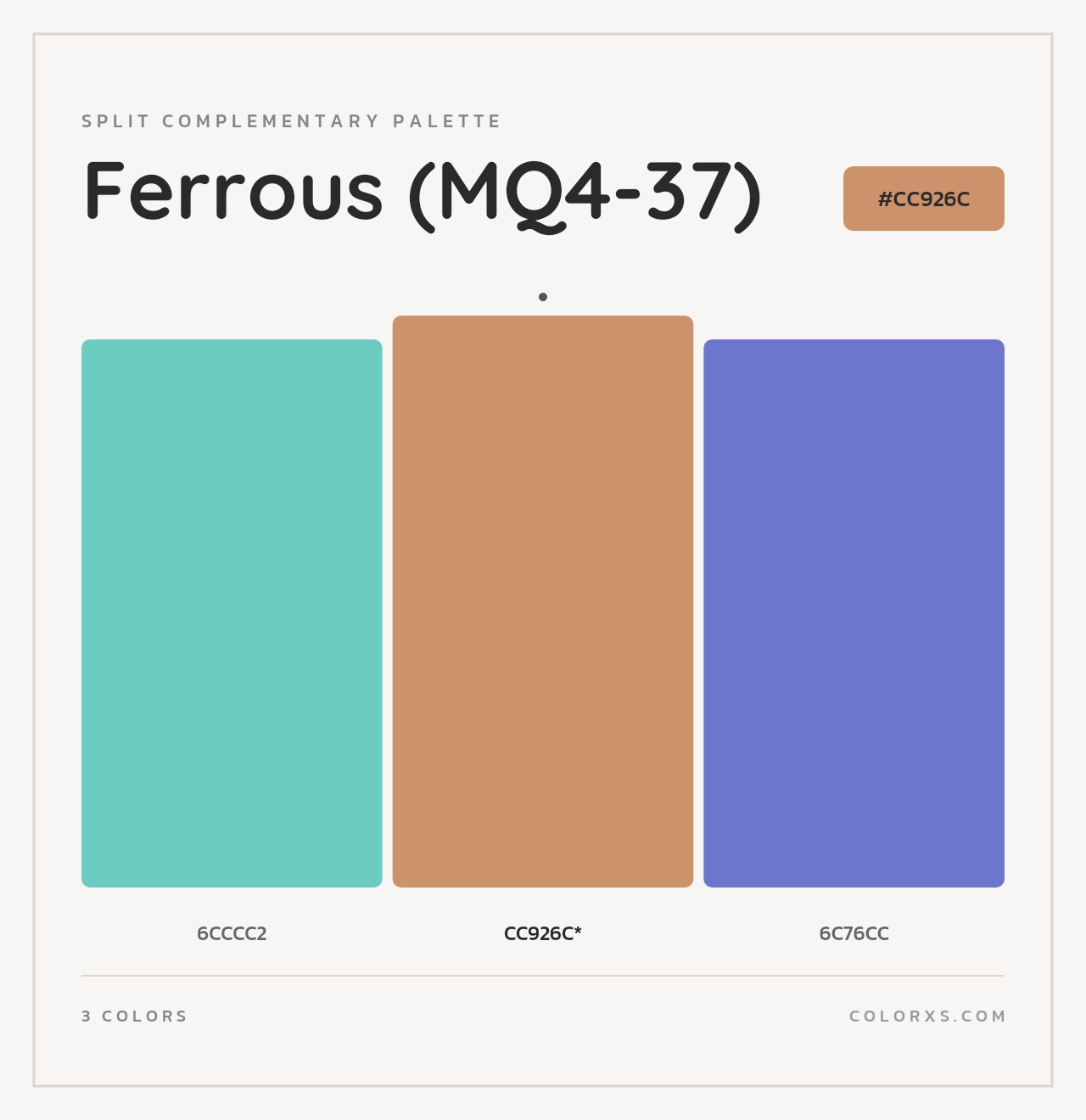 Ferrous (MQ4-37) - Split-Complementary Color Palette