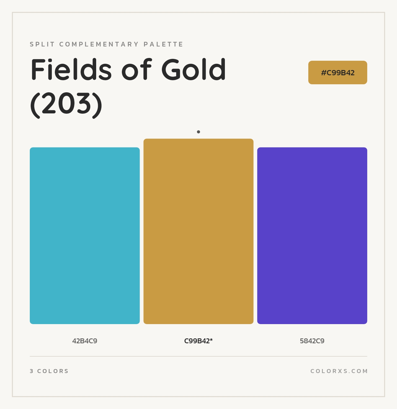 Fields of Gold (203) - Split-Complementary Color Palette