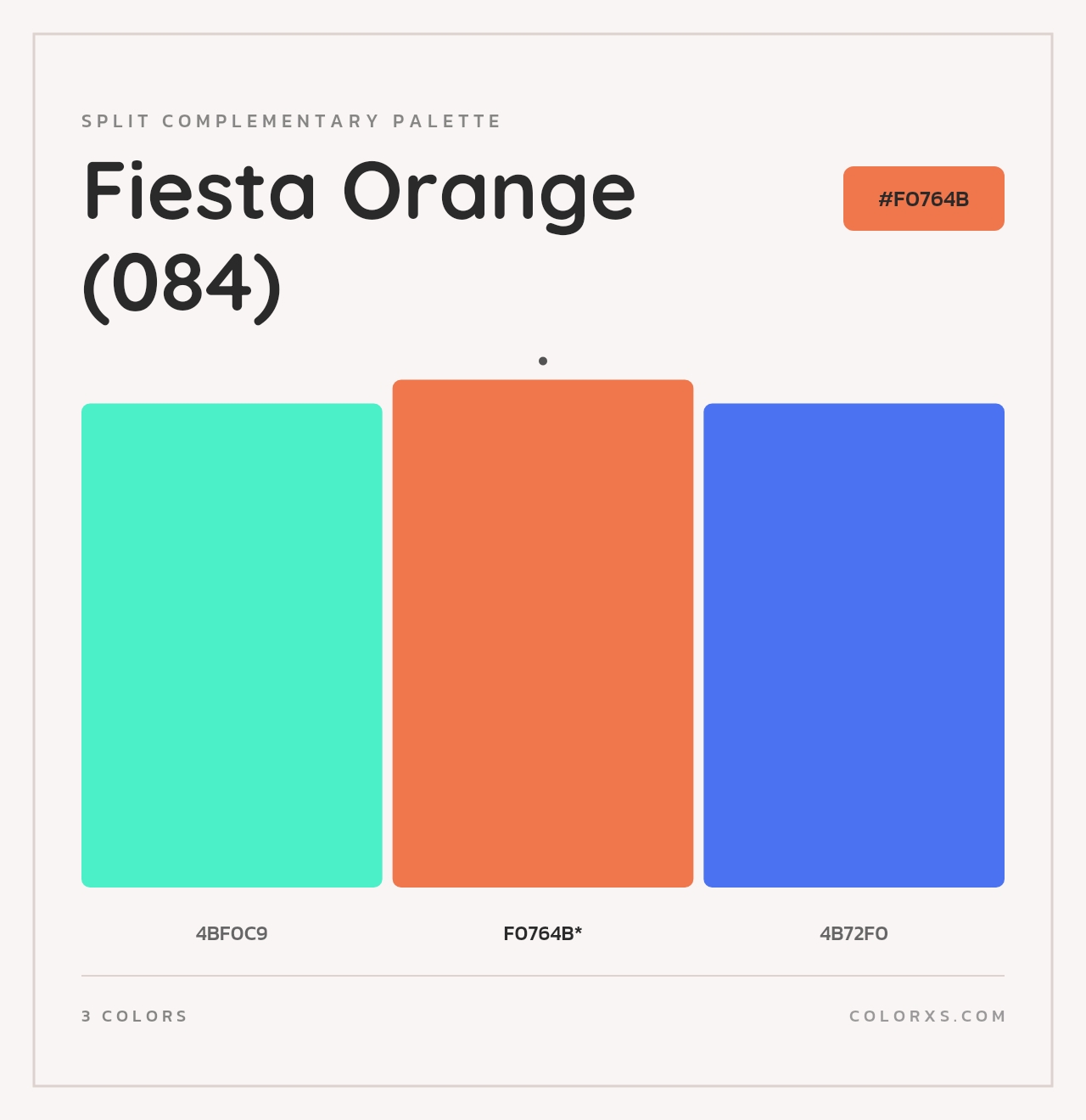 Fiesta Orange (084) - Split-Complementary Color Palette