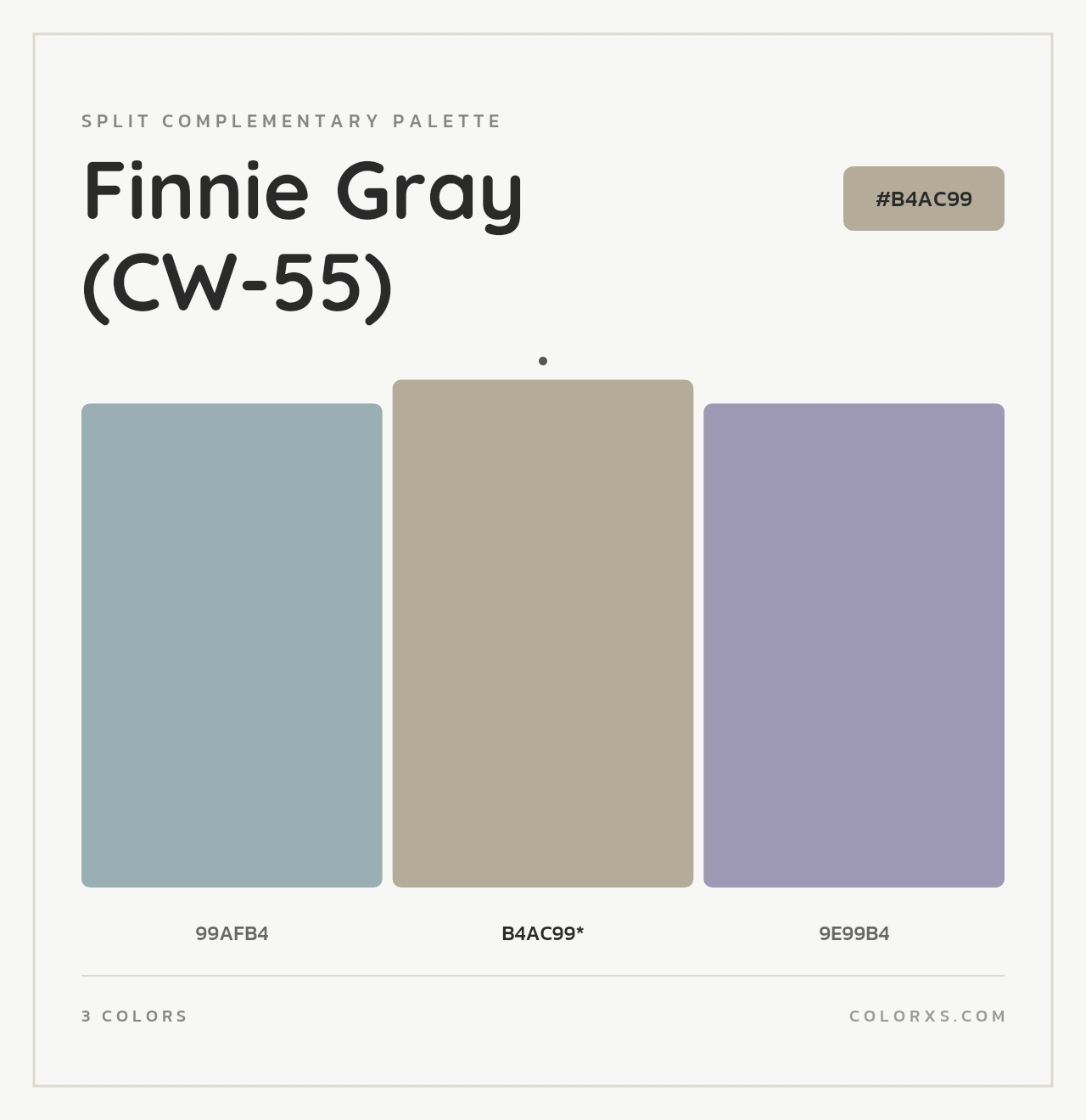 Finnie Gray (CW-55) - Split-Complementary Color Palette
