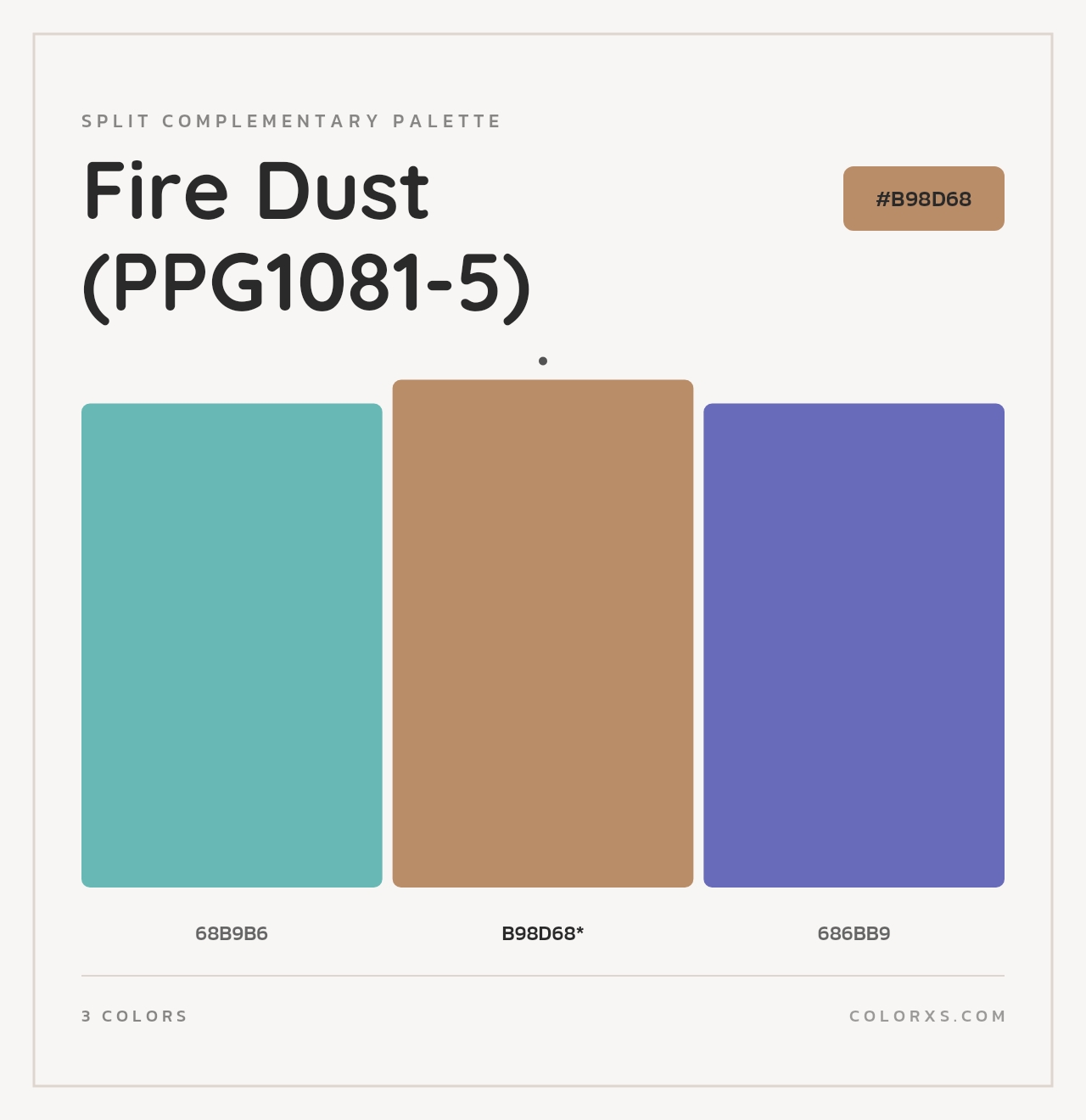 Fire Dust (PPG1081-5) - Split-Complementary Color Palette