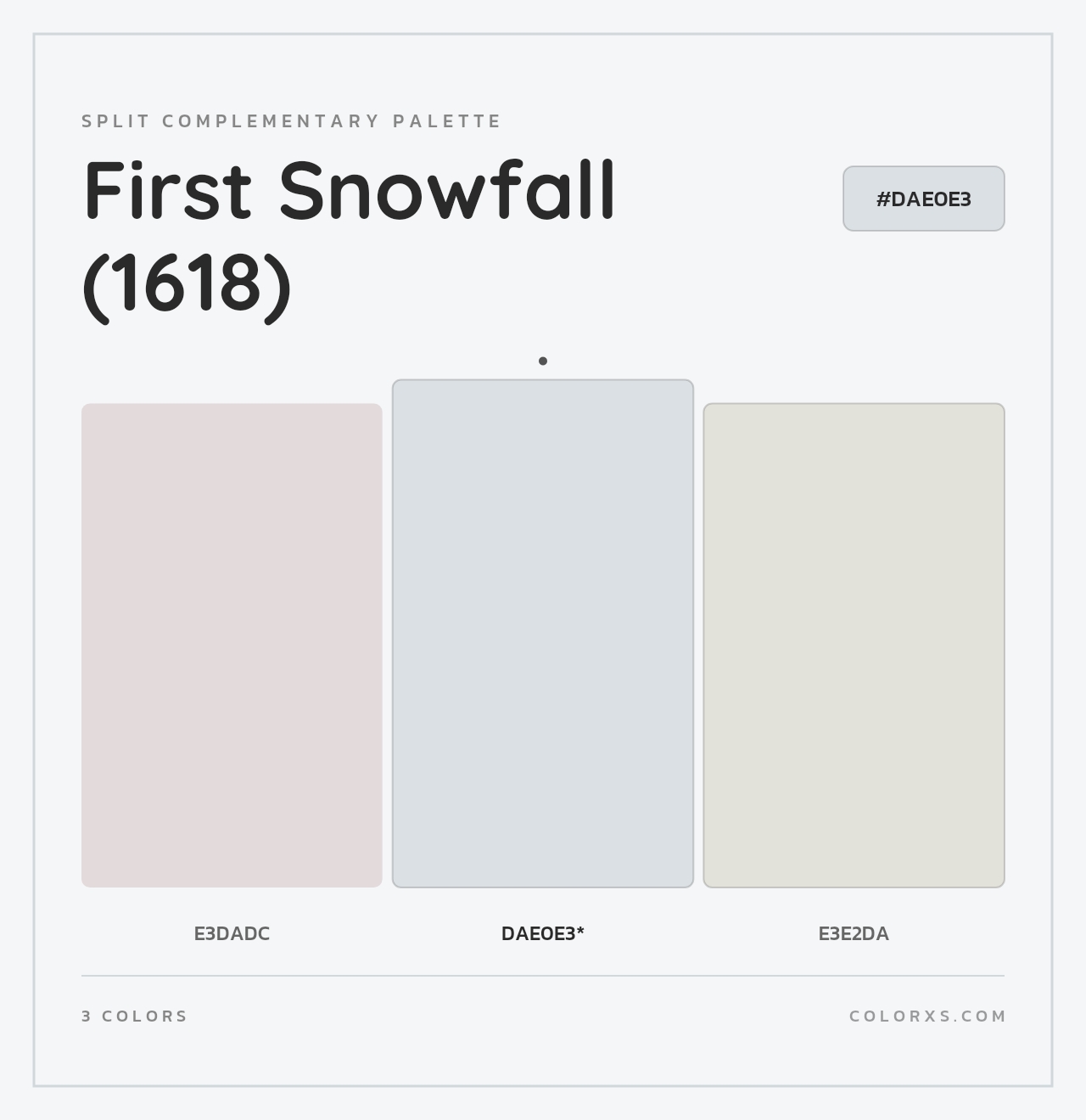 First Snowfall (1618) - Split-Complementary Color Palette