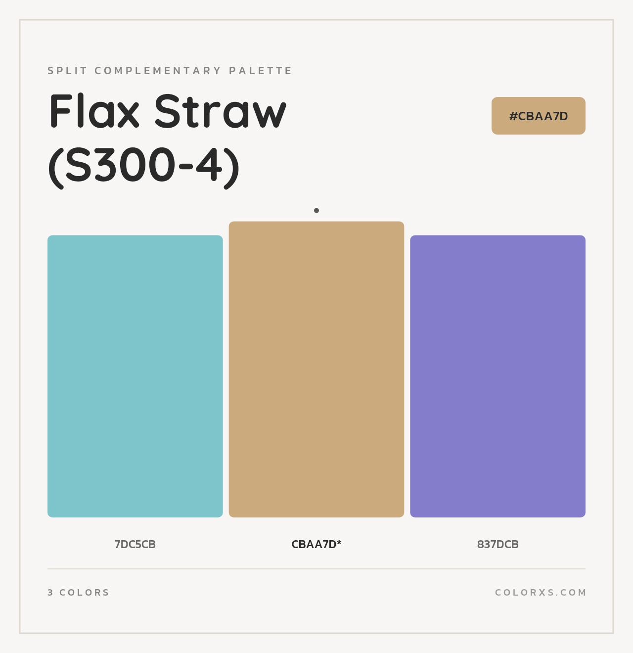 Flax Straw (S300-4) - Split-Complementary Color Palette