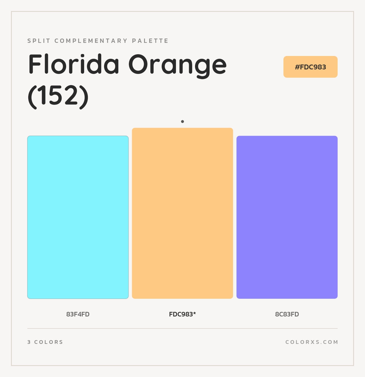 Florida Orange (152) - Split-Complementary Color Palette