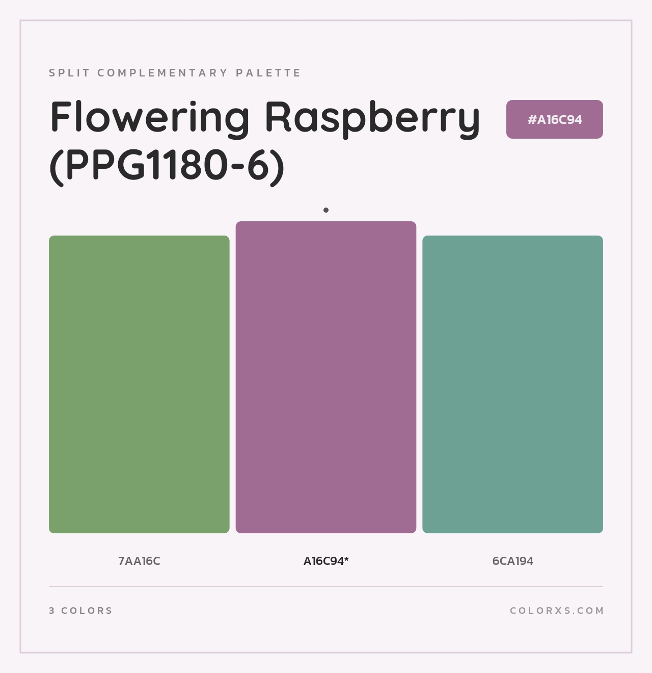 Flowering Raspberry (PPG1180-6) - Split-Complementary Color Palette