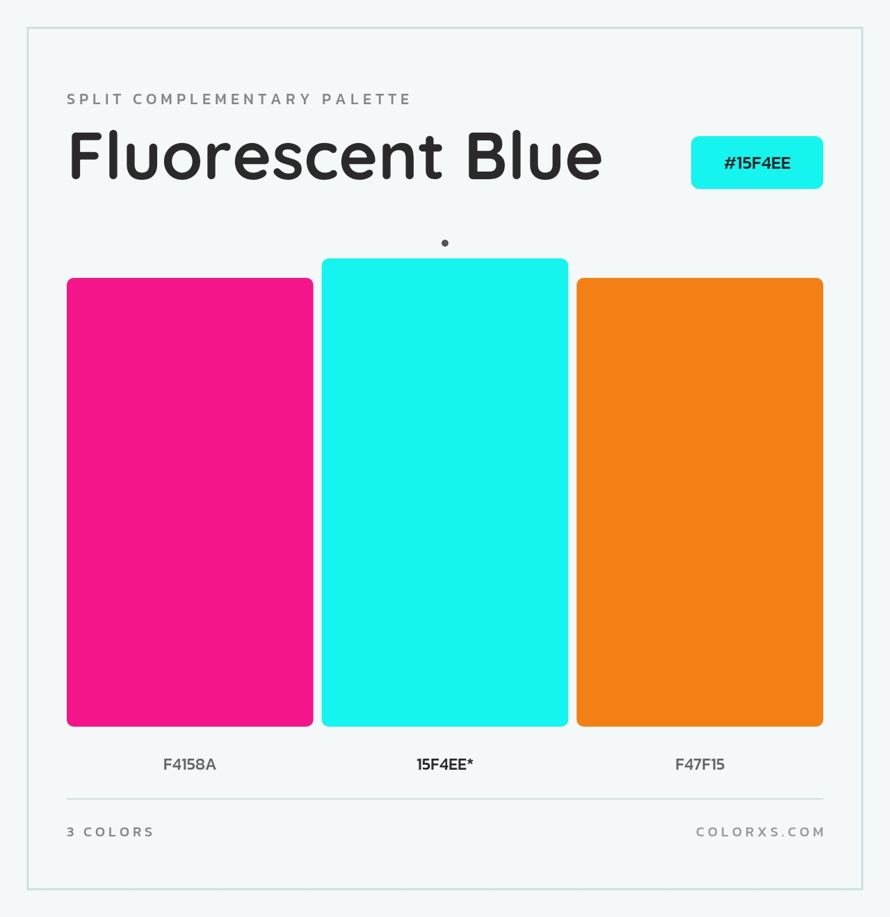 Fluorescent Blue - Split-Complementary Color Palette