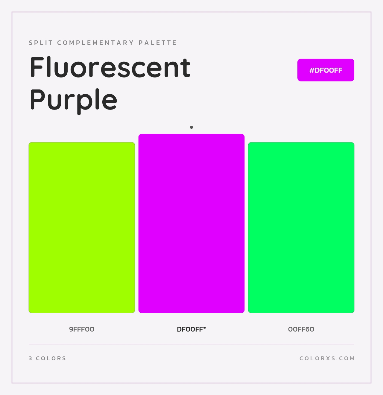 Fluorescent Purple - Split-Complementary Color Palette